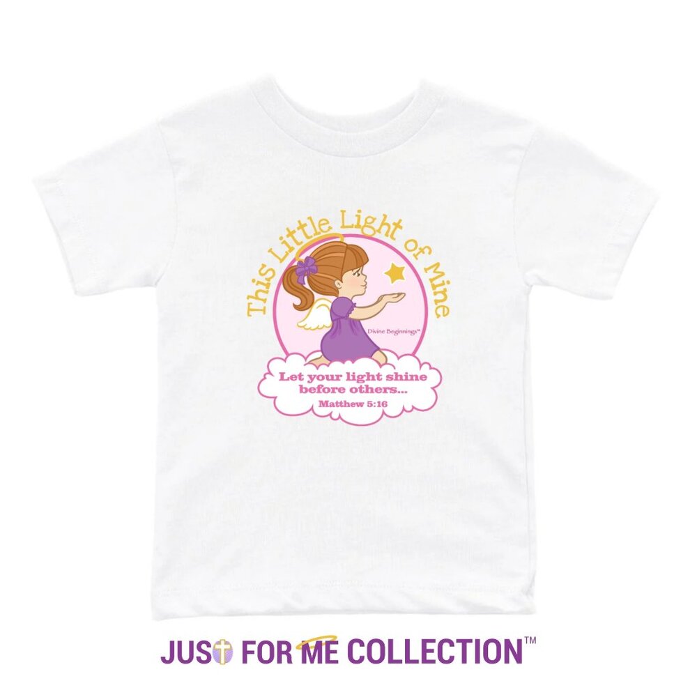 This Little Light of Mine - Girls Toddler T-shirt (Red-brunette)